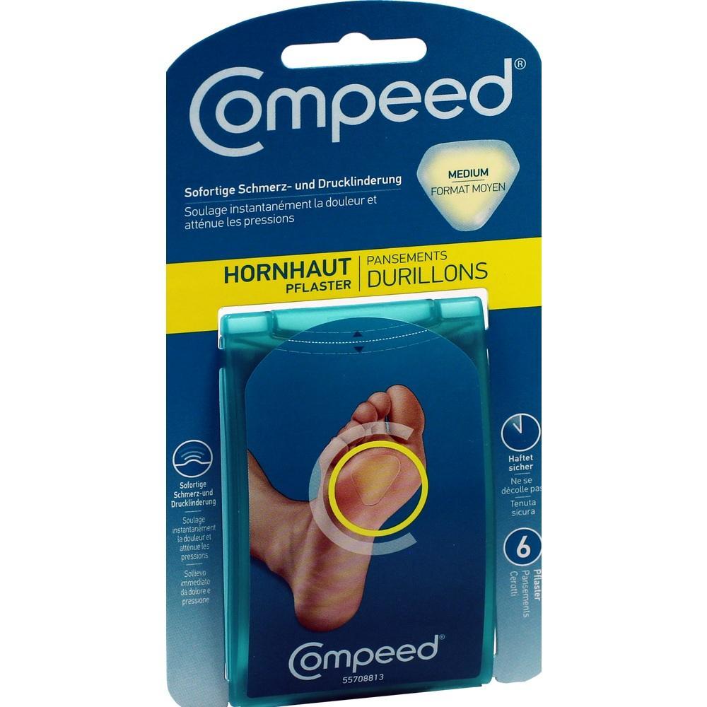 Verpackung von Compeed-Pflastern gegen Hornhaut f&uuml;r sofortige Schmerzlinderung.