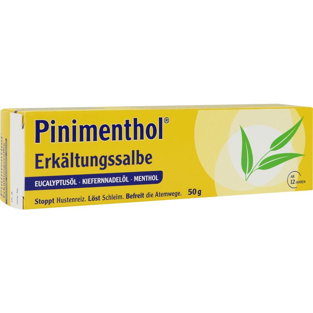 Gelbe Packung einer Erk&auml;ltungssalbe mit Eukalyptus- und Mentholbestandteilen.