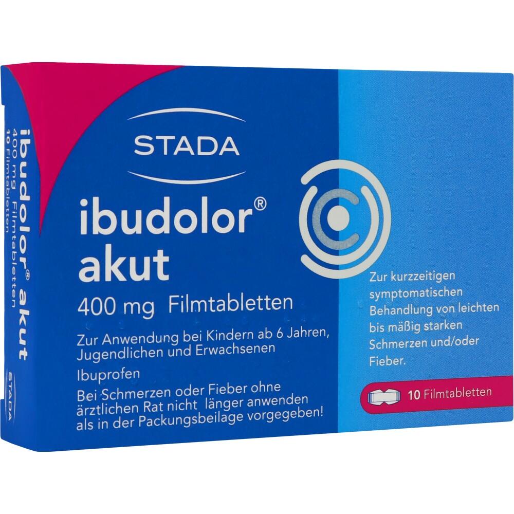 Blaue Arzneimittelverpackung f&uuml;r Schmerztabletten mit 400 mg Ibuprofen.