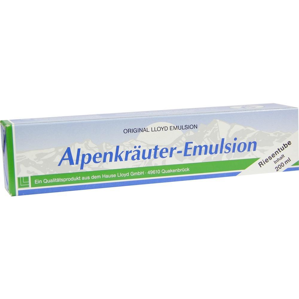 Eine Packung Alpenkr&auml;uter-Emulsion mit 200 ml Inhalt.
