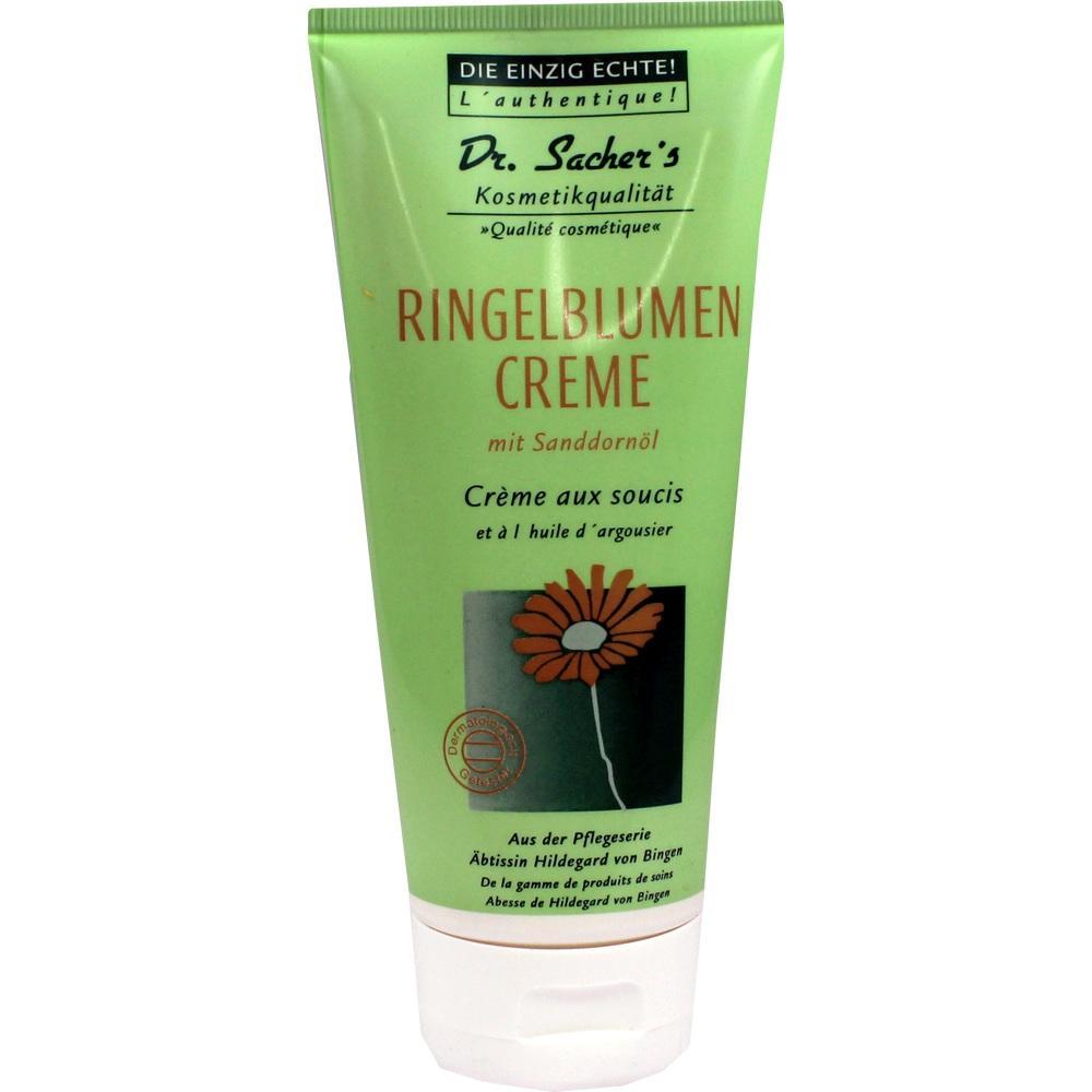 Gr&uuml;ne Tube mit Ringelblumencreme von Dr. Sacher's.
