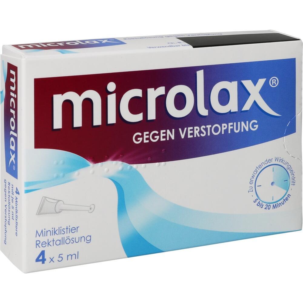 Eine Packung Microlax zur Linderung von Verstopfung.