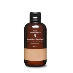 Braune Flasche mit Duschgel f&uuml;r sensible Haut, 200 ml.
