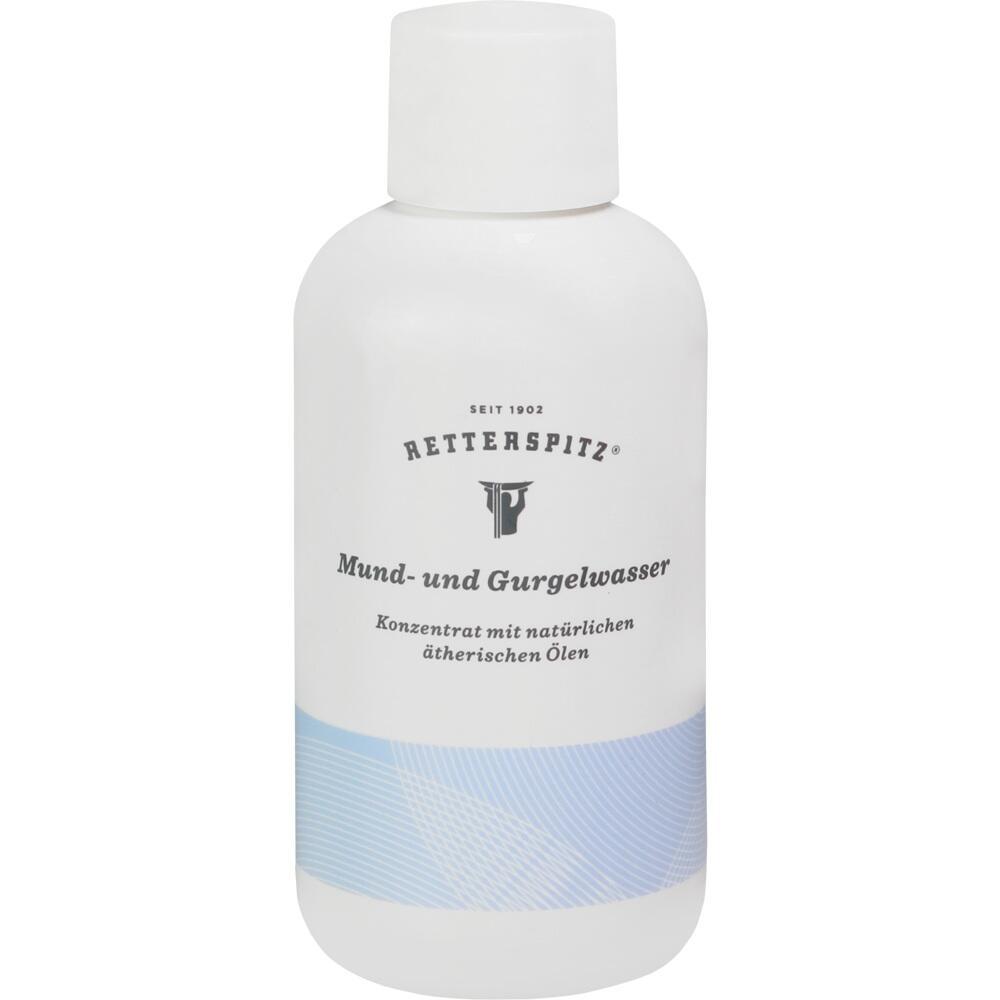 Eine Flasche mit der Aufschrift "Mund- und Gurgelwasser."