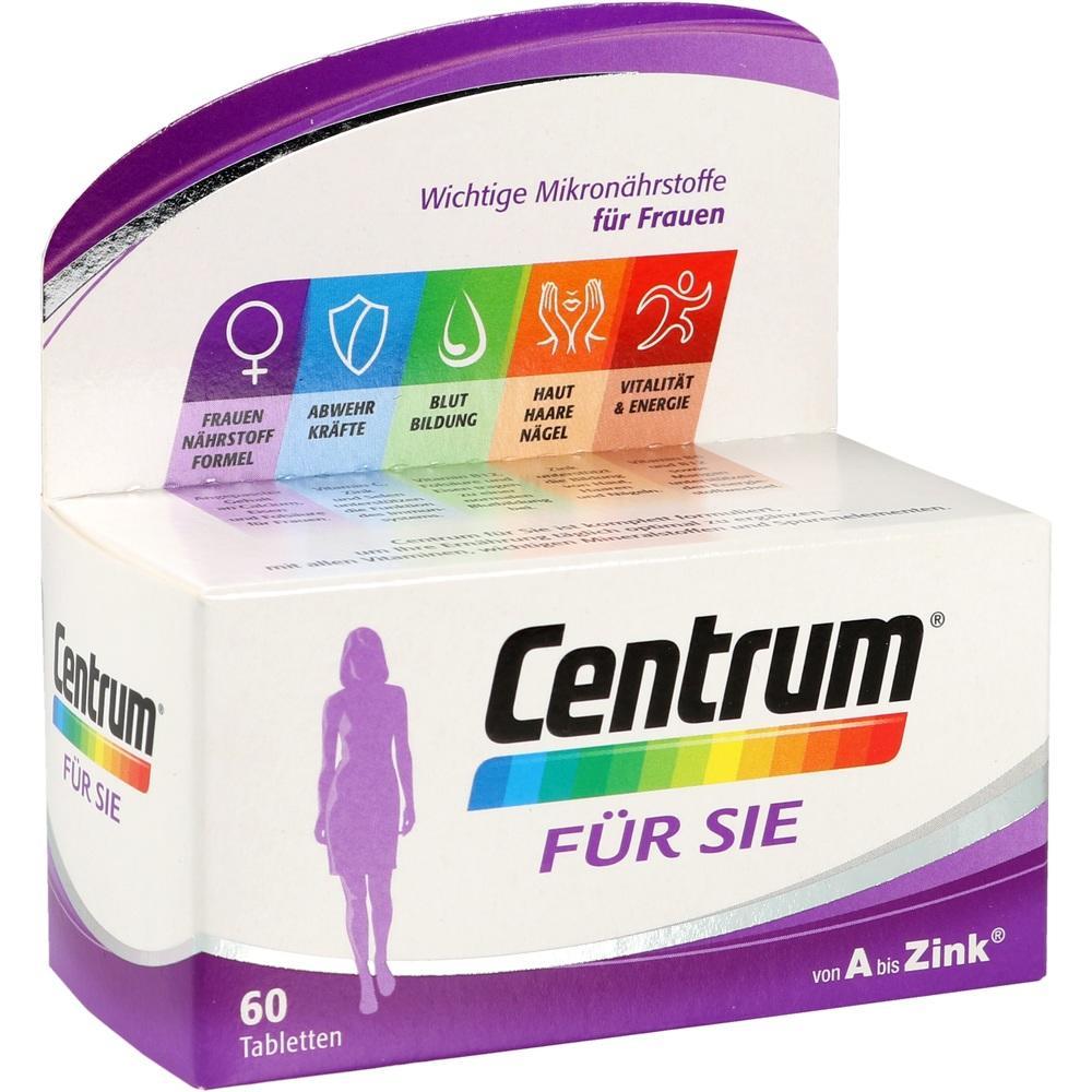 Eine Packung Vitaminpr&auml;parate "Centrum f&uuml;r Sie" speziell f&uuml;r Frauen.