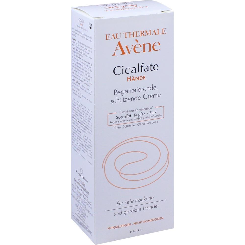 Wei&szlig;e Verpackung von Av&egrave;ne Cicalfate Creme f&uuml;r trockene und gereizte H&auml;nde.