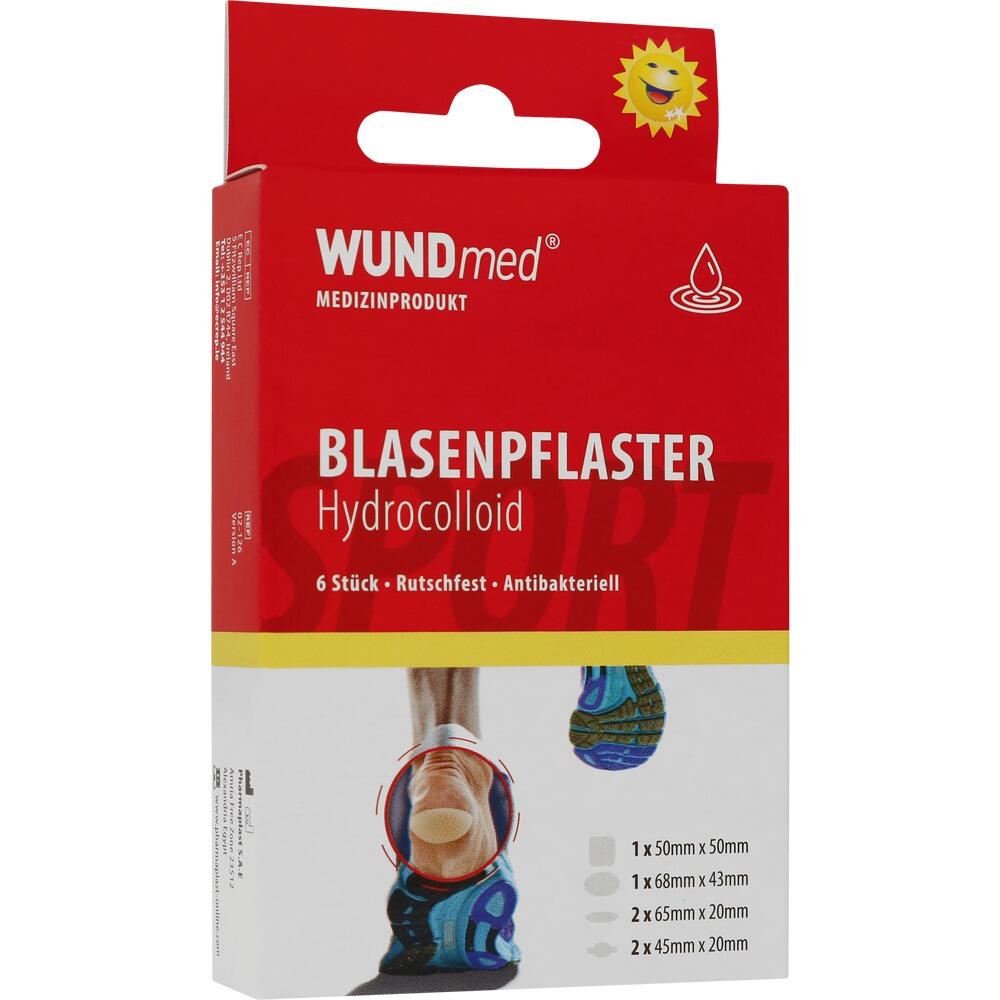 Rote Verpackung von Blasenpflastern f&uuml;r die F&uuml;&szlig;e, antibakteriell und rutschfest.