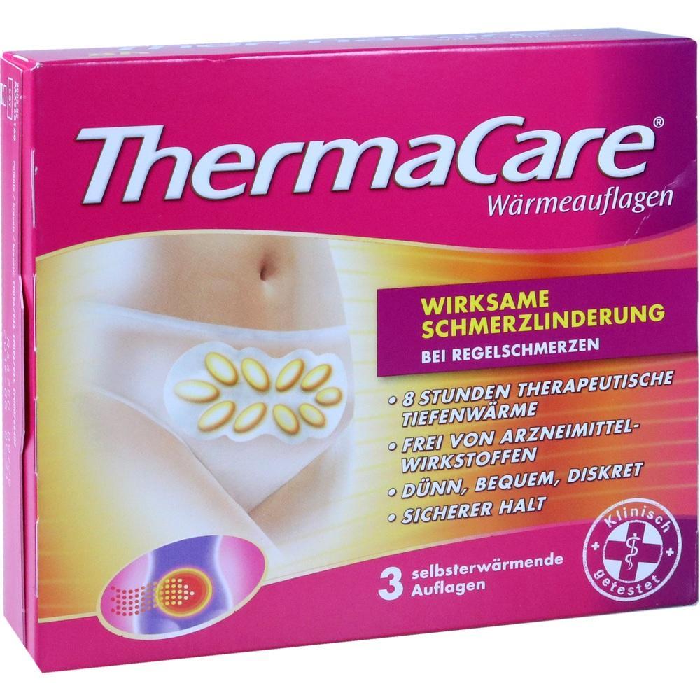 Eine ThermaCare-Packung f&uuml;r W&auml;rmepads zur Linderung von Regelschmerzen.