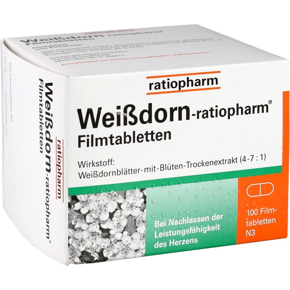 Schachtel mit Wei&szlig;dorn-Tabletten zur Unterst&uuml;tzung der Herzfunktion.