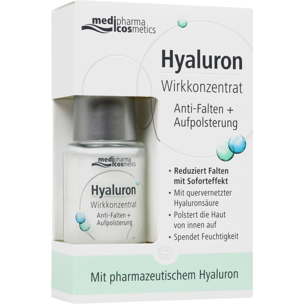Eine wei&szlig;e Schachtel mit Hyaluron-Serum zur Faltenreduzierung.