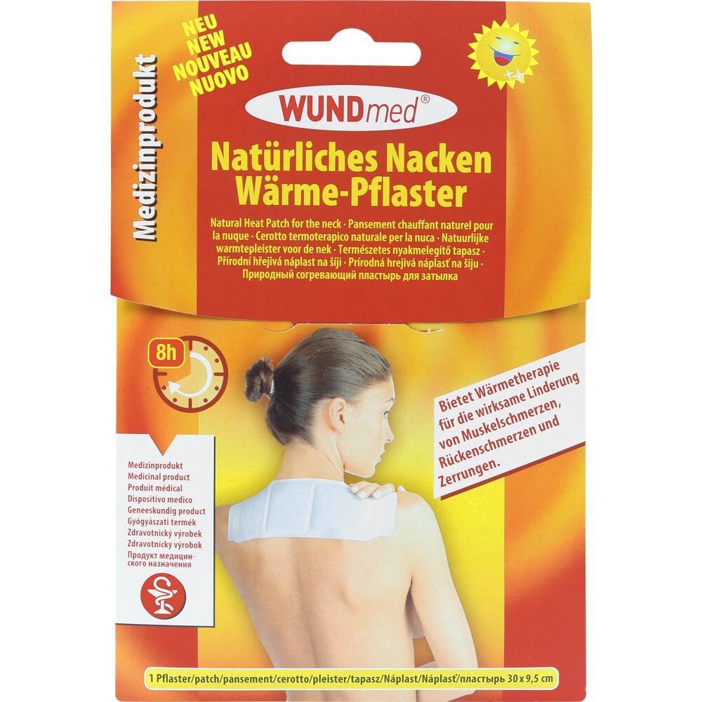 Verpackung eines nat&uuml;rlichen W&auml;rme-Pflasters f&uuml;r den Nacken zur Linderung von Schmerzen.