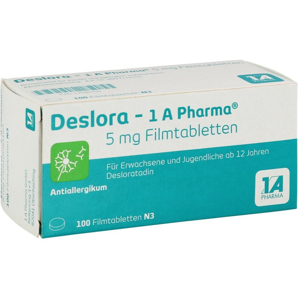 Eine Packung mit Desloratadin-Tabletten zur Allergiebehandlung.