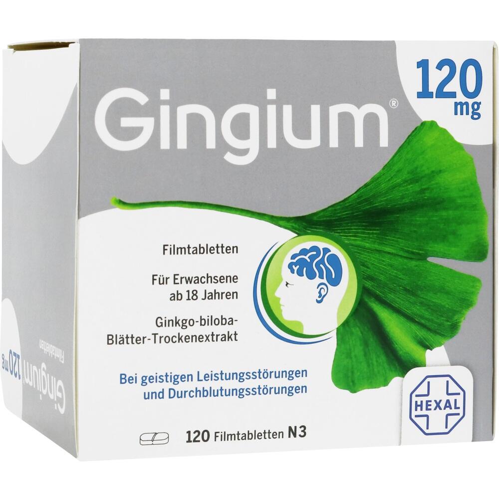 Verpackung von Ginkgo-basierten Tabletten zur Unterst&uuml;tzung der geistigen Leistung.