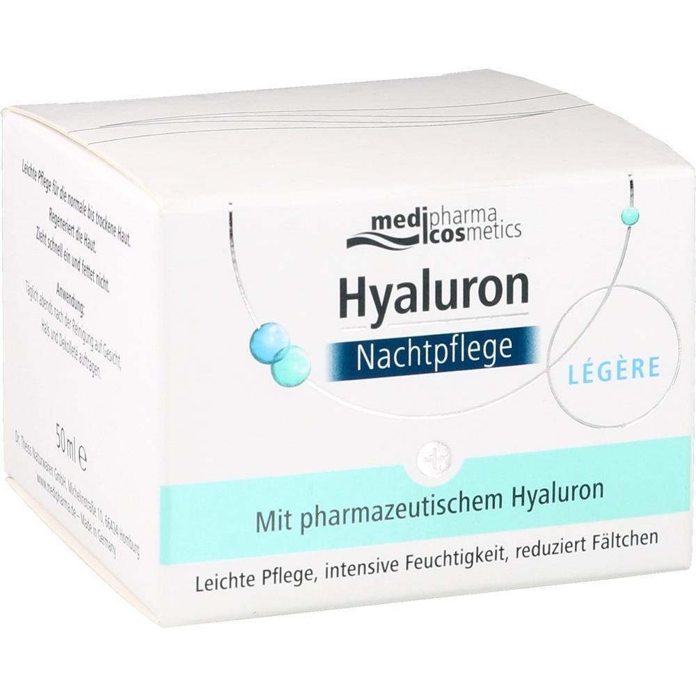 Schachtel mit Hyaluron-Nachtpflegecreme f&uuml;r leichte Hautpflege und Feuchtigkeit.