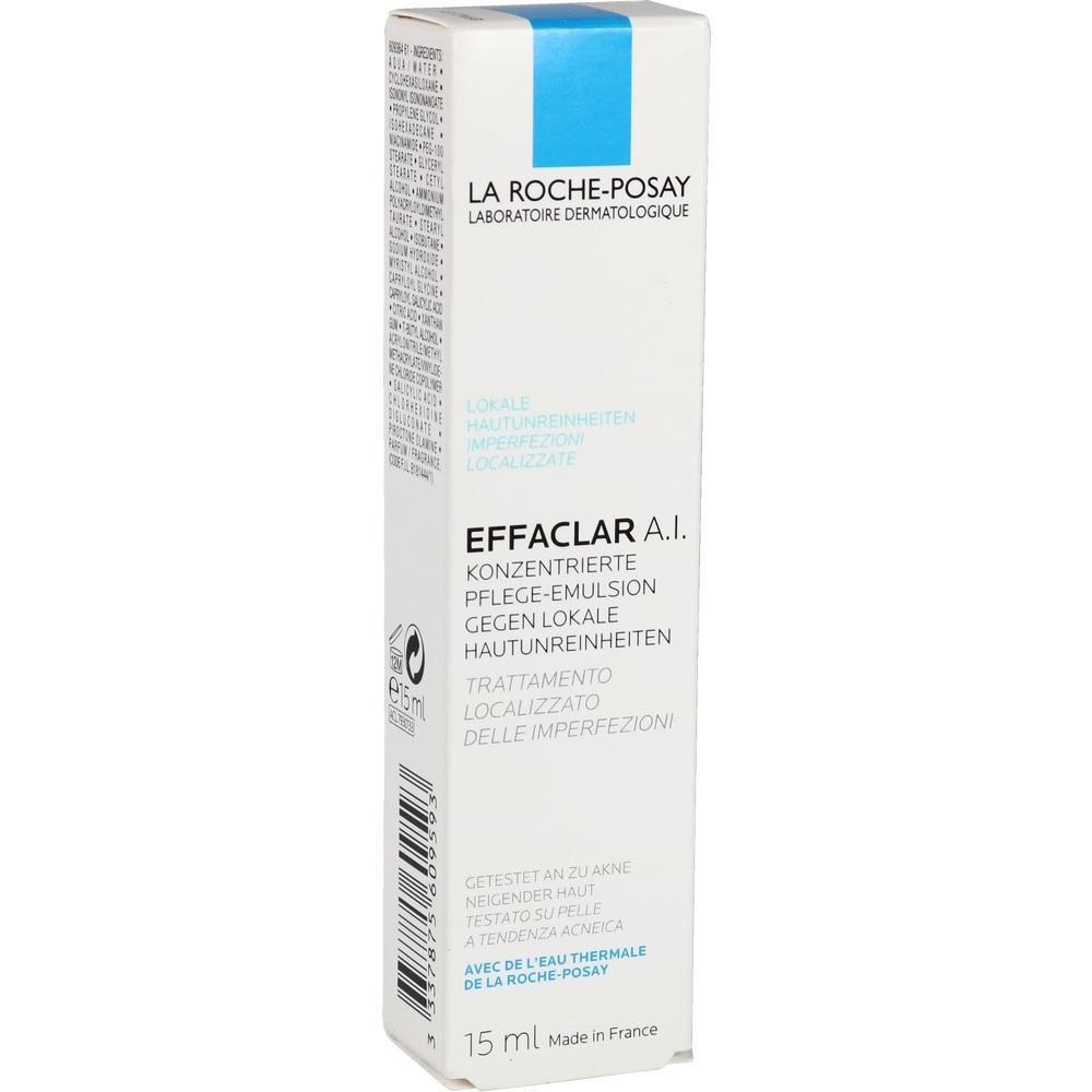 Wei&szlig;e Verpackung von La Roche-Posay Hautpflegecreme Effaclar A.I., 15 ml.