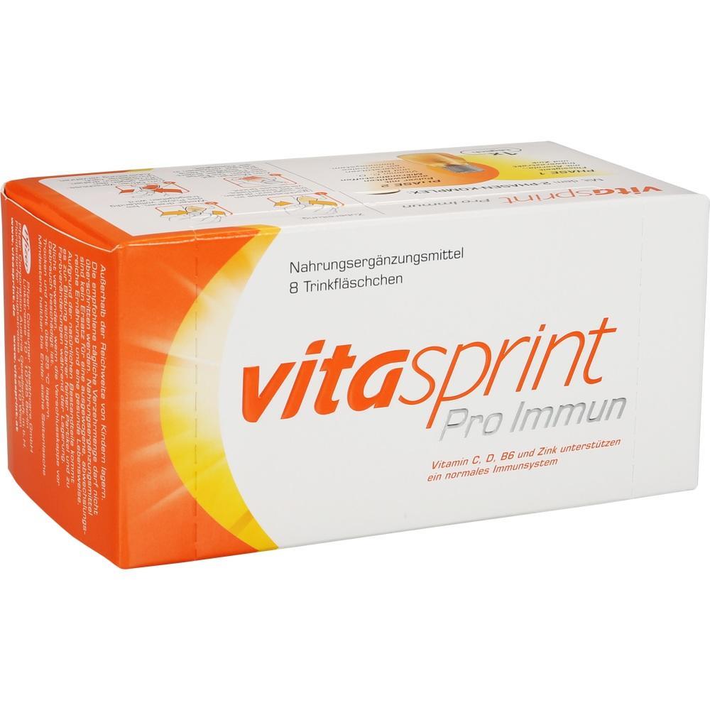 Wei&szlig;e und orangefarbene Verpackung von Nahrungserg&auml;nzungsmittel, genannt Vitasprint Pro Immun.