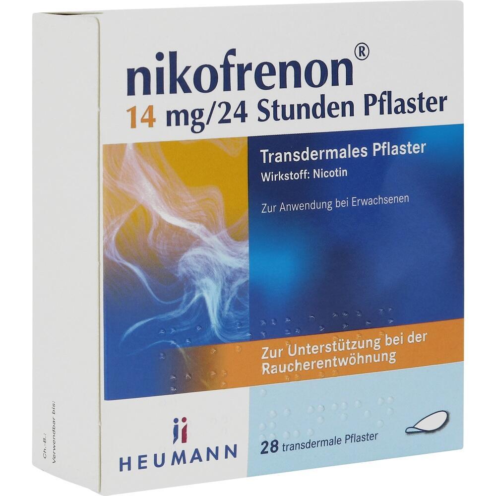 Verpackung von Nikotinpflastern zur Raucherentw&ouml;hnung mit 28 Pflastern.