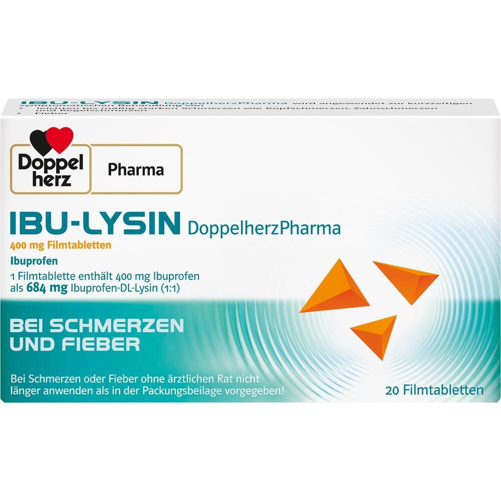 Schachtel mit Ibuprofen-Tabletten gegen Schmerzen und Fieber von Doppelherz.