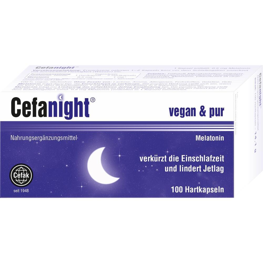 Eine Verpackung von Melatonin-Kapseln mit einem Mond und Sternen darauf.