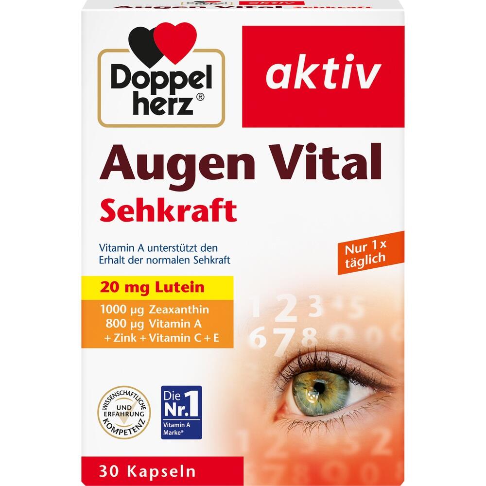 Verpackung von &bdquo;Doppelherz Augen Vital&ldquo;, ein Nahrungserg&auml;nzungsmittel f&uuml;r die Sehkraft.