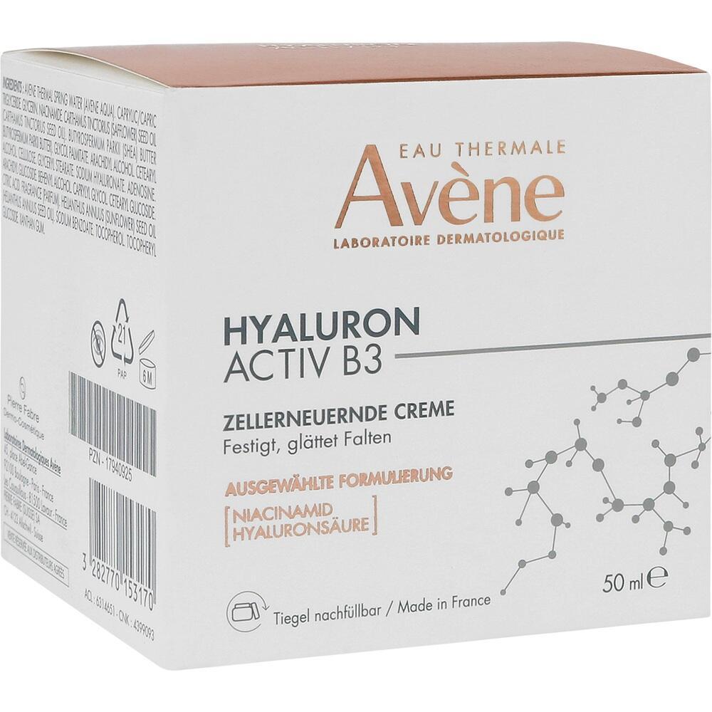 Eine Av&egrave;ne Hyaluroncremebox mit 50 ml zur Hautfestigung und Faltengl&auml;ttung.
