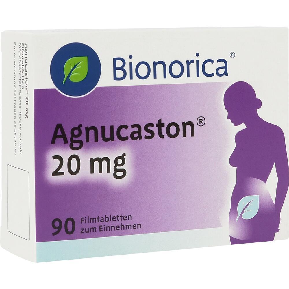 Schachtel mit lila Design der Agnucaston-Tabletten von Bionorica.