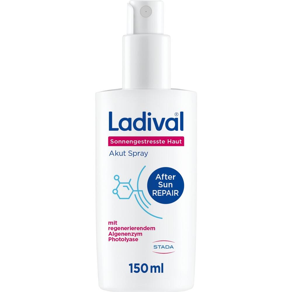 Wei&szlig;es Ladival After Sun Spray f&uuml;r sonnenbeanspruchte Haut, 150 ml Flasche.