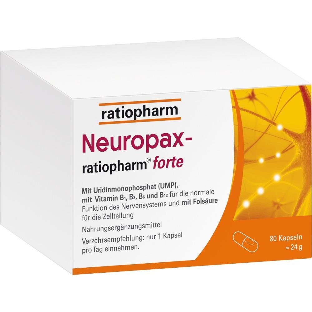 Eine wei&szlig;e Packung mit Kapseln von Ratiopharm f&uuml;r das Nervensystem.
